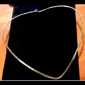 James Avery Hammered V Neck Hook On Necklace Collet Collar Sterling Retired